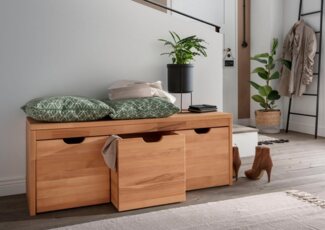 Home affaire Schuhbank Dura Schuhbank incl. Schubladen funktionell und stabil, Massivholz, Skandinavisches Design, Robust, stabil, FSC zertifiziert