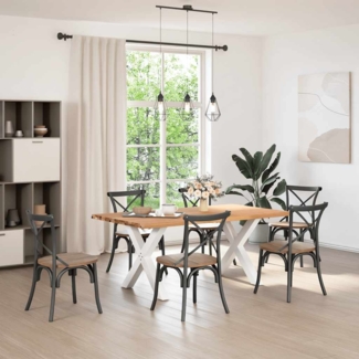 vidaXL Esstisch mit Baumkanten 180x100x74 cm Massivholz Eiche Rechteck 3304498