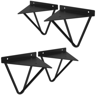 ML-DESIGN Wandregalhalter Regalhalterung Winkel Halterung für Regale & Konsolen Regalträger, 4-tlg, Regalstütze Prisma 4er Set solide Regalwinkel Industrial Metall