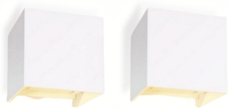 OULENBIYAR Wandleuchte 2 Stück 7W LED Wandlampe Auf und ab Einstellbarer Lichtstrahl 10x10 cm, LED fest integriert, Warmweiß, Wandleuchte mit Bewegungsmelder, für Wohnzimmer, Flur, Hotel, Balkon