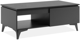 Bertrix 55C Couchtisch, Dekor Sandstein / weiß | Couchtisch für Wohnzimmer | Maß: B x H x T ca. 100 x 40 x 55 cm | Couchtisch mit 1 Schubkasten und 1 offenem Fach