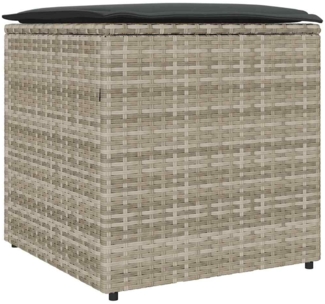 vidaXL Outdoor Speicherbox Hellgrau und Dunkelgrau Synthetisches Rattan 365413