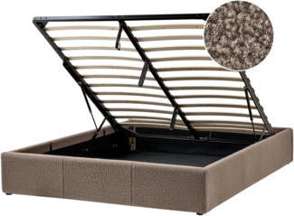 Ottomane-Bett ohne Kopfteil Bouclé DINAN 140 x 200 cm Taupe