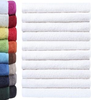 NatureMark 10er Pack Waschlappen | 100% Baumwolle | Frottier Seiflappen | Größe 30x30 cm | Frottee Seiftücher im 10er Pack Farbe: Weiß