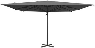Sonnenschirm Mozzo 4x4 m von Brafab aus Aluminium und Polyester, modern, anthrazit, mit winddichtem Kamin