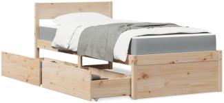 vidaXL Bett mit Schubladen und Matratze 90x190 Massivholz Kiefer 3281919