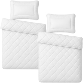 2 Stück Kinderbett 2 teiliges Microfaser Set Bettdecke 100x135cm Kissen 40x60cm