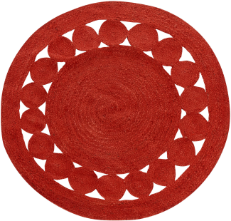 Teppich Jute rot ø 120 cm Kurzflor KOYUNLU