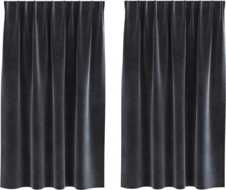 vidaXL Verdunkelungsvorhänge 2 pcs Dunkelgrau 140 x 140 cm Samt 4107228