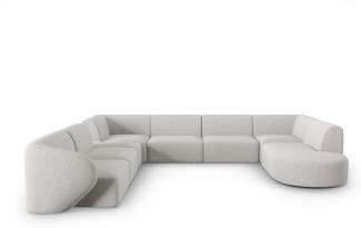 Micadoni Modulares Panorama Ecksofa Shane 8-Sitzer Links Chenille Silber Melange