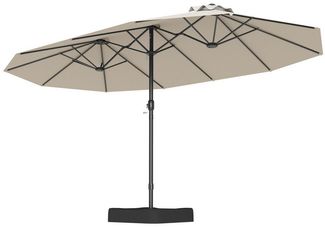 COSTWAY Sonnenschirm, LxB: 470x285 cm, Marktschirm mit Ständer, Kurbel, für Garten, Terrasse