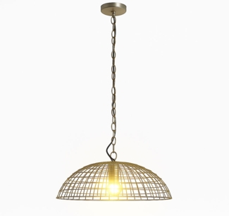 Pendelleuchte, Gitteroptik, Metall, Industriell, H 85cm