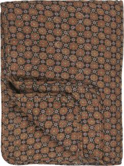 Ib Laursen Decke Quilt Tagesdecke Überwurf 180x130cm Blumenmuster Braun 07992-00