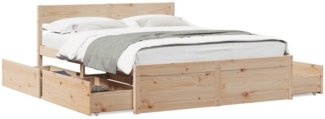 vidaXL Massivholzbett ohne Matratze 140x200 cm Kiefernholz 3282348