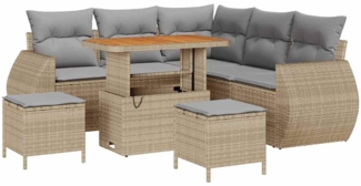 vidaXL Garten-Sofa-Set 8 pcs Beige und Hellgrau 90 x 55 x 71 cm 3363827