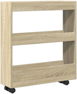 vidaXL Aufbewahrungswagen Schmal 3 Etagen Sonoma Eiche Holzwerkstoff 855243
