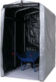 Gerätehaus HWC-N61, Gartenschuppen Geräteschuppen Gartenhaus, Alu UV-Schutz wasserfest, 201x121x201cm ~ silber