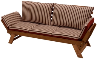 TPFGarden Gartenliege NOTTINGHAM, Liegesofa - Gartenbank mit Wendeauflage, Bequeme Relaxliege aus edlem Eukalyptusholz geölt - FSC®-zertifiziert, Hochwertige Outdoor Liege - Maße (BxHxT): 69 x 77 x 165,0 - 202,0 cm