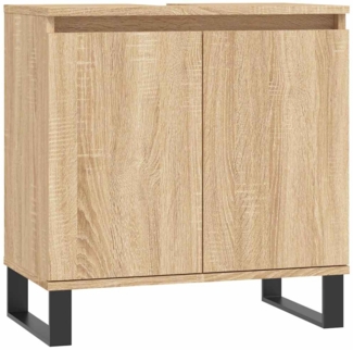 Badschrank, Badezimmerschrank Sonoma-Eiche 58x33x60 cm Holzwerkstoff