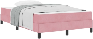 vidaXL Boxspringbett mit Matratze Rosa 120 x 210 cm Stoff 3398742