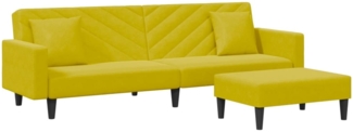 vidaXL 2-tlg. Sofagarnitur mit Kissen Gelb Samt 3216272