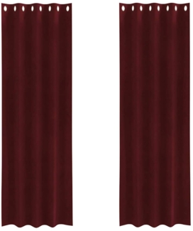 vidaXL Vorhänge mit Vorhängen 2 pcs Weinrot 140 x 245 cm Samt 4107301