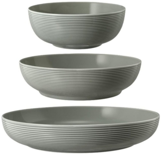 Seltmann Weiden Schale Seltmann Weiden Beat Perlgrau Foodbowl Set 3tlg. 20/25/28 cm, Porzellan, (3 Schüsseln)