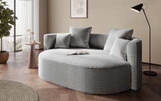 LeGer Home by Lena Gercke 2,5-Sitzer ISALIE, rundes Loungesofa, mit Kissen, perfekt gepolstert, moderne Stoffe, mit 4 Zierkissen, extra große Sitzfläche