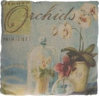 Kissen Orchidee Baumwolle&Polyester Bunt