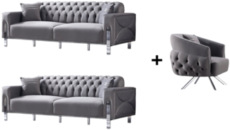 BENEDO MÖBEL Polstergarnitur CARLA Sofa Handarbeit aus Massivholz mit hochwertigem Stoff, (Handmade, maximalem Komfort Verschiedene Ausführung), Schlaffunktion, Inkl. Kissen, Hochwertige Materialien