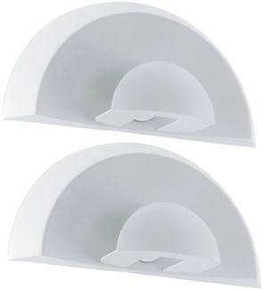 2er LED Wandleuchte, IP44, Stahl, weiß, Glas satiniert, L 28cm