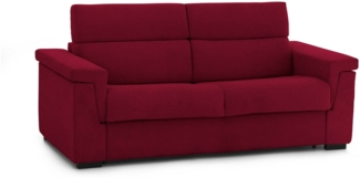 Dmora 3-Sitzer festes Sofa Cantu, Lineares Sofa für Wohnzimmer, gepolstert, abnehmbarer Bezug, 100 % Made in Italy-Qualität, 225x95 h100 cm, Rot