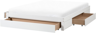 Bett mit Schubladen ohne Kopfteil Holz GIAT 180 x 200 cm Weiß