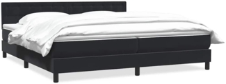 vidaXL Boxspringbett mit Matratze Schwarz 180x220 cm Samt 3316655