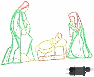 vidaXL Beleuchtete Krippenszene Mehrfarbig 112x72 cm PVC 42018951