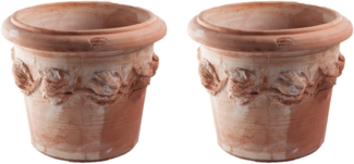 2 x Pflanzgefäß Topf Übertopf Blumentopf Siena Limoni 20x17 cm Terrakotta Italy