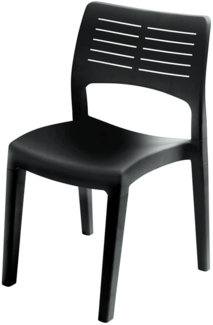 Dmora Outdoor-Stuhl Genny, Gartensitz, Stuhl für Esstisch, Outdoor-Sessel, 100 % Made in Italy, 50 x 51 x 82 cm, Anthrazit
