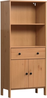 welltime Midischrank Kall (1-St) Breites Badregal aus Kiefer-Massivholz - Weiß oder Braun lackiert
