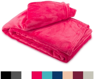 Wohndecke kuschelig warm 150x200, 220x240 oder 270x230, Leonado Vicenti, Kuscheldecke flauschig weich, Einfarbig