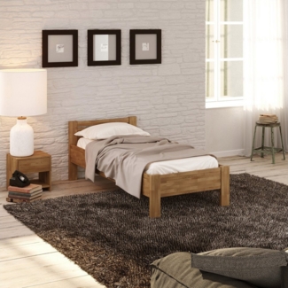 Krok Wood Massivholzbett Seniorenbett SiSi aus Massivholz Eiche + Nachttisch
