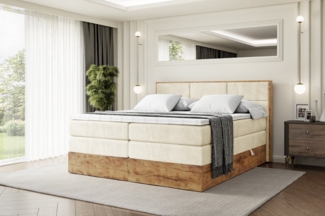 ALTDECOR Boxspringbett LOLLI1 KING (Multipocket-Matratze H4, H3 Matratze Bonellfederung, Topper, Kopfteil)
