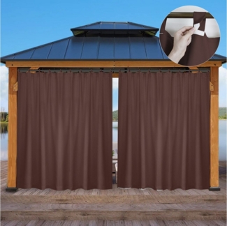 Jibenhome Gardine Vorhang Outdoor Gardinen mit Abnehmbaren Schlaufen, (1 St), verdunkelnd, Wasserdicht