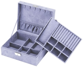 Intirilife Schmuckkasten (hochwertige Juwelenbox Schmuckschatulle Accessoirekästchen in Lila, 1 St), Zum Aufbewahren von Ringen Ketten Uhren Ohrringen und Armbändern