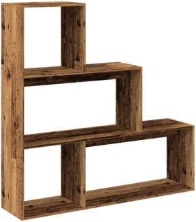 vidaXL Raumteiler-Bücherregal 3 Stufen Altholz-Optik 123x29x123 cm 857992