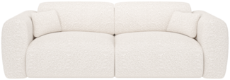 Vente-unique - Sofa mit Schlaffunktion 4-Sitzer - Bouclé-Stoff - Weiß - POGNI von Maison Céphy