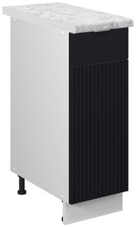 Apothekerschrank Fame-Line Schwarz gestreift 30 cm , AP Marmor Vicco