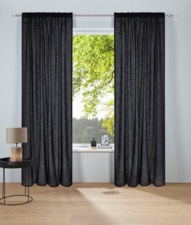 LeGer Home by Lena Gercke Gardine Marusha, Stangendurchzug (1 St), halbtransparent, 1 Schal, Leinenoptik, gewebt, verschiedene Größen