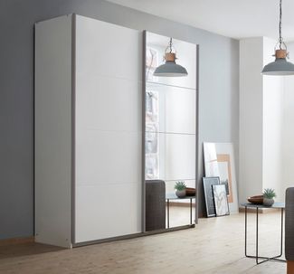 OTTO home Schwebetürenschrank Kleiderschrank Schrank Garderobe Schlafzimmerschrank THANOS (3 verschiedene Ausstattungen BASIC/CLASSIC/PREMIUM (inkl. SOFT-CLOSE) Optional mit Spiegel, Metall-Griffleisten alufarben MADE IN GERMANY