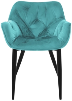 ML-DESIGN Stuhl Esszimmerstuhl mit Rückenlehnen und Armlehnen aus Samt mit Metallbeine (2 St), Ergonomischer Sessel Blau Wohnzimmerstuhl Polsterstuhl