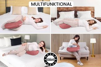 Amilian Stillkissen - Stillmond - Schwangerschaftskissen - Lagerungskissen, pregnancy pillow - Stillhörnchen - Seitenschläferkissen, mit abnehmbarem Bezug